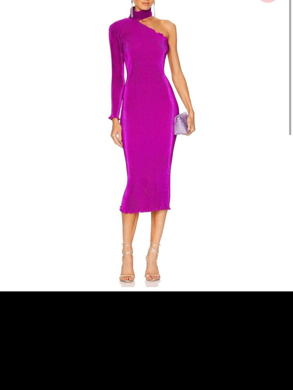 Elegant Purple One-Shoulder Dress Soiree 90's Sleeved Gown in Grape